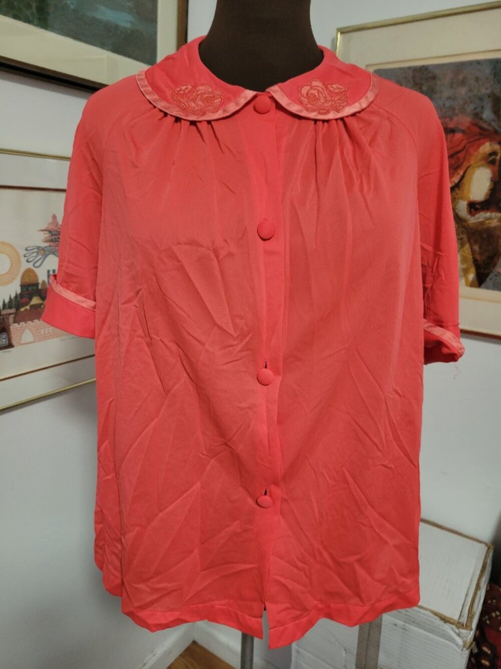 Vintage Short Sleeve Pyjama Top